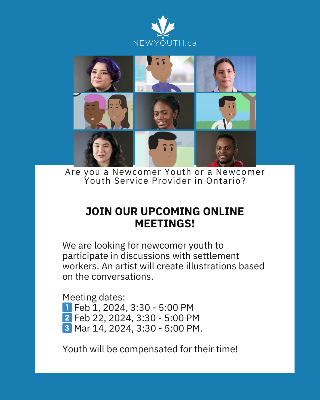 Promotional flyer for YAG meetings